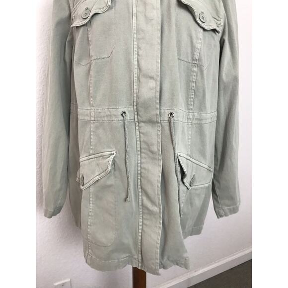 Torrid Anorak Jacket Lace Up Back Twill Utility Green - Picture 4 of 11